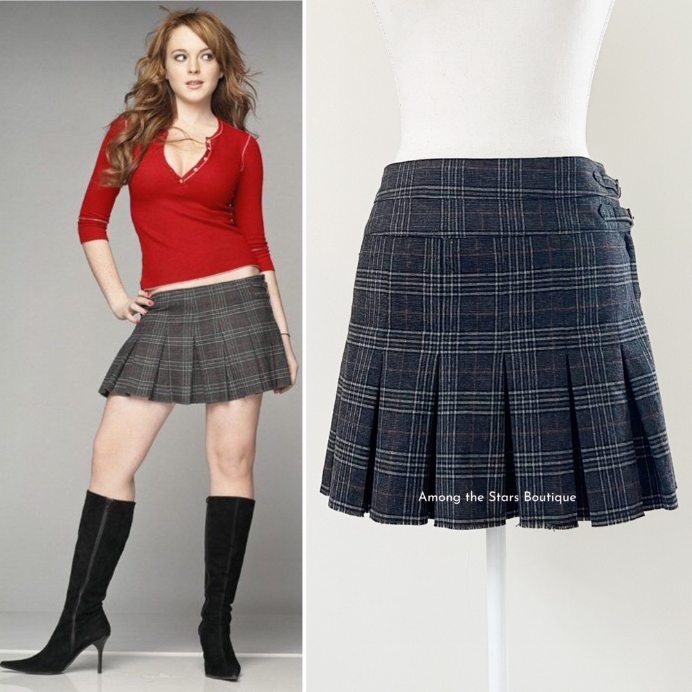 Super Rare Y2K Vintage Plaid Pleated Mini Skirt ASO Lindsay Lohan in Mean Girls